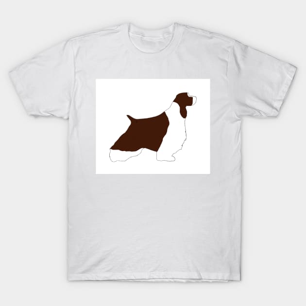 english springer spaniel liver white silhouette T-Shirt by Wanderingangel